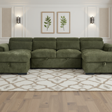 Alaya U-Shape Sofabed – Green