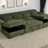 Alaya U-Shape Sofabed – Green