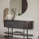 Libra Interiors Belvedere Console Table – Aged Black
