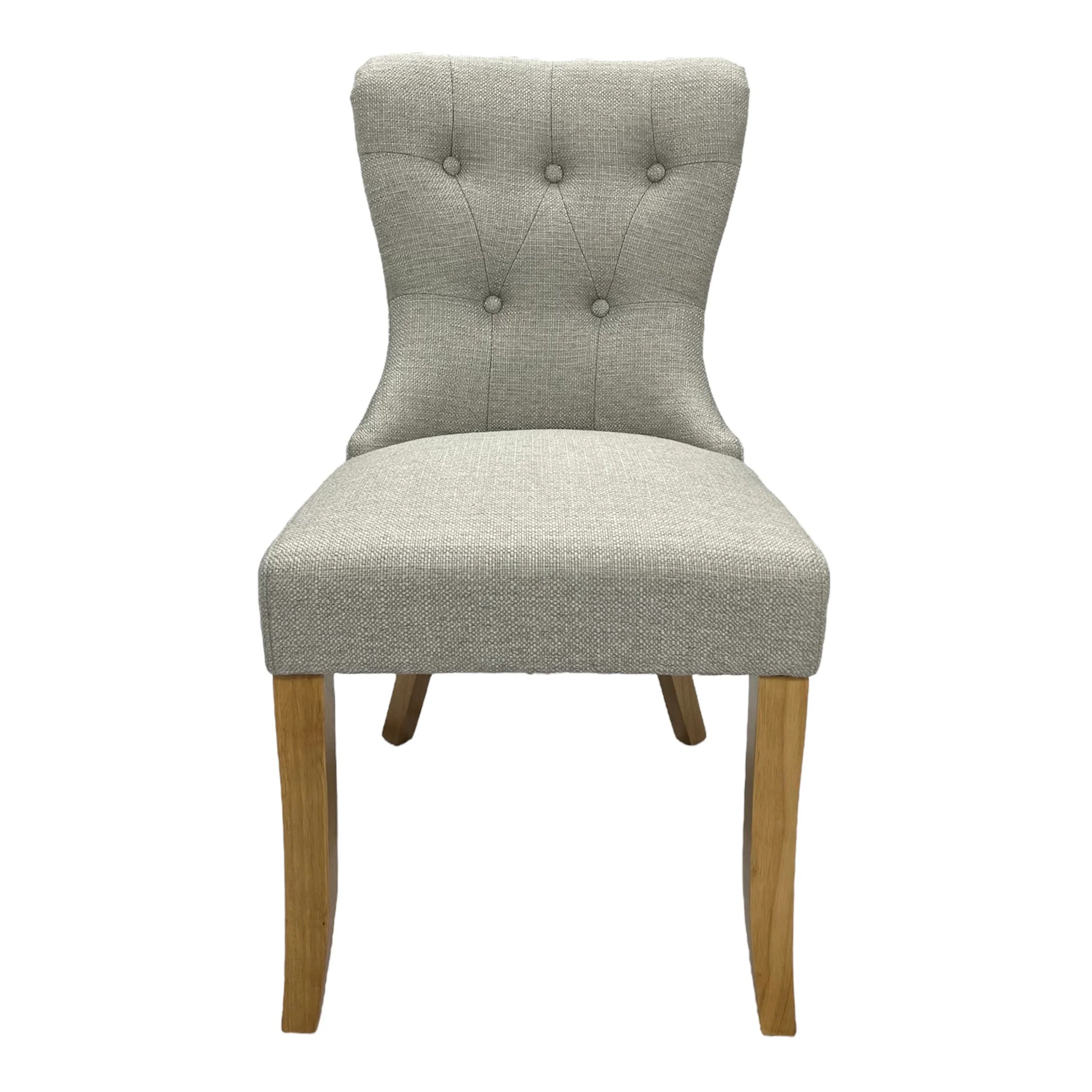 Beaumont Upholstered Dining Chair – Beige Fabric & Natural Oak