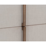 Libra Interiors Jamille Bedside – Cream Leather & Brown Oak