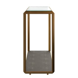 D.I Designs Elmley Console Table – Grey Shagreen & Brass