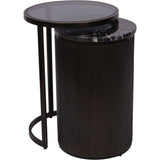 Libra Interiors Belvedere Nesting Side Tables – Aged Black – Set of 2