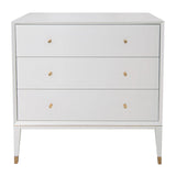 Bayeux 3 Drawer Chest – White & Brass