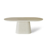 Celine 200cm Oval Dining Table – Ivory & Travertine