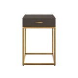 D.I Designs Hampton 1 Drawer Bedside Table – Brown Shagreen