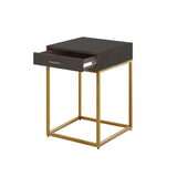 D.I Designs Hampton 1 Drawer Bedside Table – Brown Shagreen