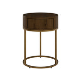 D.I Designs Hampton Round Bedside Table – Brown
