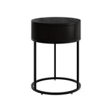 D.I Designs Hampton Round Bedside Table – Black