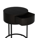 D.I Designs Hampton Round Bedside Table – Black