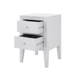 D.I Designs Alton 2 Drawer Bedside Table – White