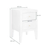 D.I Designs Alton 2 Drawer Bedside Table – White