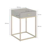 D.I Designs Hampton 1 Drawer Bedside Table – Grey Shagreen
