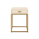 D.I Designs Hampton 1 Drawer Bedside Table – Ivory Shagreen