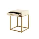 D.I Designs Hampton 1 Drawer Bedside Table – Ivory Shagreen