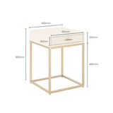 D.I Designs Hampton 1 Drawer Bedside Table – Ivory Shagreen