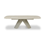 Nexus 160–240cm Extending Dining Table – Travertine Ceramic & Beige