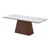 Eden 200cm Dining Table – Walnut & White Sintered Stone