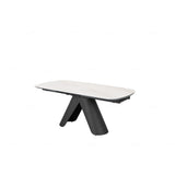 Onyx 180–280cm Extending Dining Table – Matt White & Cosmic Grey Ceramic
