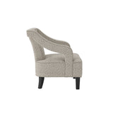 Sofia Upholstered Chair – Beige Textured Fabric & Matte Black Legs