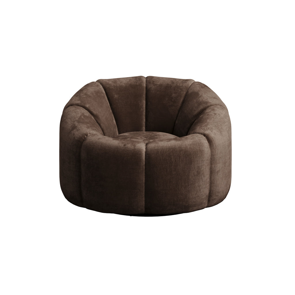 Nao Swivel Lounge Chair – Treacle Velvet Chenille