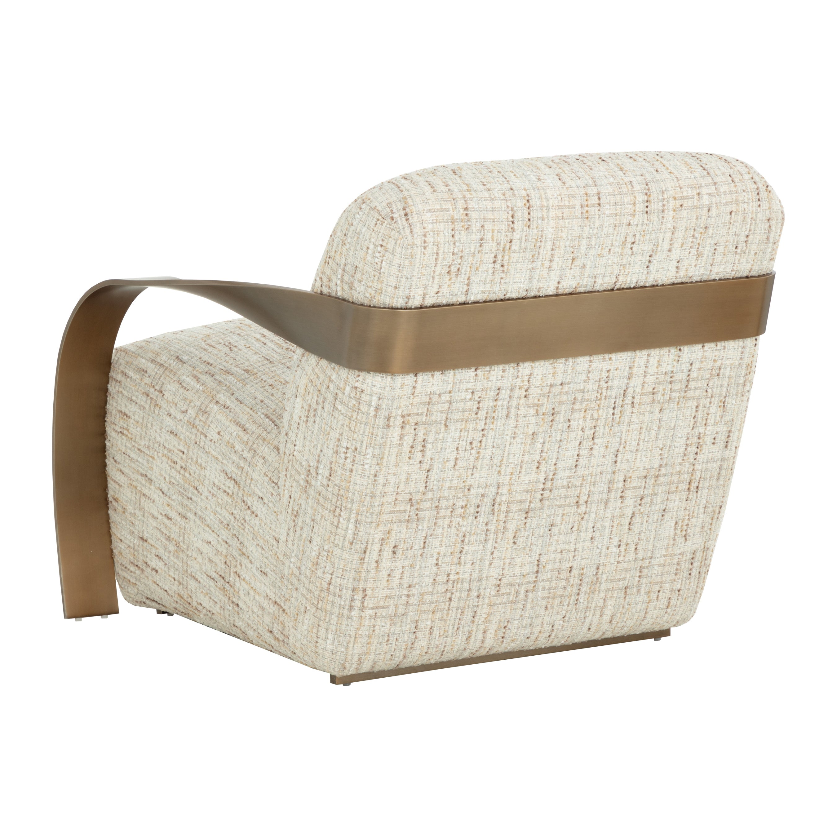Libra Interiors Sonesta Lounge Chair – Antique Brass & Cobblestone