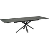 Maddox 180–280cm Extending Dining Table – Dark Ceramic & Brushed Iron