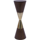 Libra Interiors Amalfi Cocktail Table – Dark Mango Wood & Brass