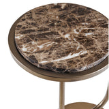 Libra Interiors Marco Accent Table – Dark Emperador Marble