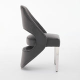 Santorini Dining Chair – Grey Velvet & Chrome Legs – Set of 2