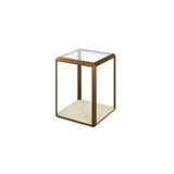 D.I Designs Elmley Side Table – Ivory Shagreen & Brass
