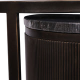 Libra Interiors Belvedere Nesting Side Tables – Aged Black – Set of 2