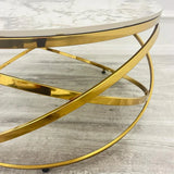 Spiro Round Coffee Table – Gold & Pandora