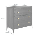 D.I Designs Abberley 3 Drawer Chest of Drawers – Black Oak