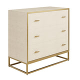 D.I Designs Hampton 3 Drawer Chest of Drawers – Ivory Shagreen