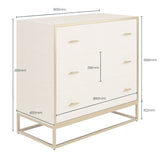 D.I Designs Hampton 3 Drawer Chest of Drawers – Ivory Shagreen