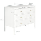 D.I Designs Radford 3 Drawer Chest of Drawers – White Oak