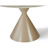 Casa 120cm Round Dining Table – Cappuccino & Travertine