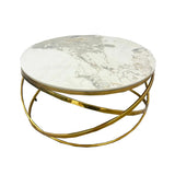 Spiro Round Coffee Table – Gold & Pandora