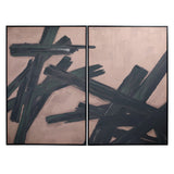 Libra Interiors Impasto Brushstrokes Wall Art – Taupe – Set of 2