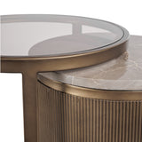 Libra Interiors Belvedere Nesting Side Tables – Royal Gold – Set of 2