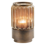 Libra Interiors Eleanor Fluted Glass Table Lamp Uplighter – Copper Brown – Small