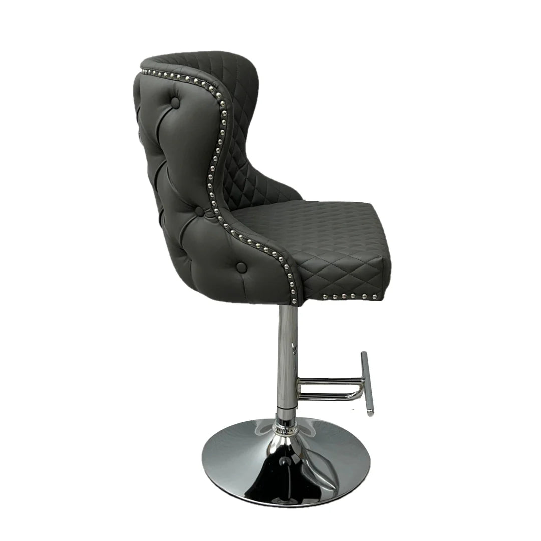 Hudson Bar Stool – Grey PU Leather