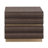 Libra Interiors Subira Bedside Table – Chocolate Raffia & Gold