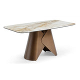 Siena 160cm Dining Table – White Pandora Classico & Brass