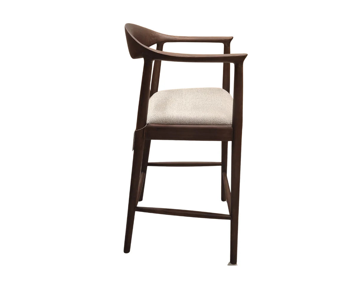 Fern Bar Stool – Walnut & Oatmeal Boucle