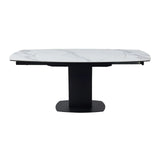 Ritz 120–180cm Swivel Extending Dining Table – White Calacatta Ceramic