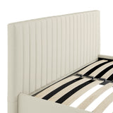 Savanna Velvet Channelled Ottoman Bed – Cream