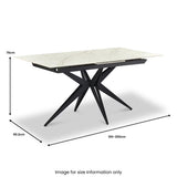 Victoria 160–200cm Extending Dining Table – White & Gold Marble Ceramic