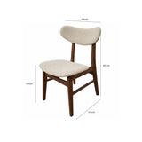 Oxford Dining Chair – Walnut & Upholstered Finish – Set of 2